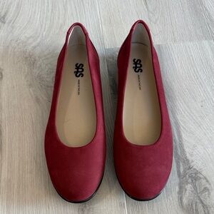 SAS Women's Deep Red Flats